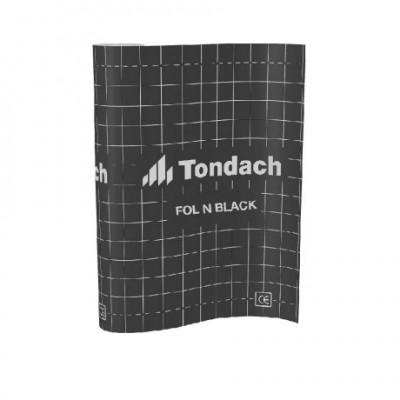 Tondach FOL N BLACK páraáteresztő alátétfólia szabadon fektetve.1,5 × 50 m = 75 m²; 120 g/m²; Sd: 0,02 m; 100 °C